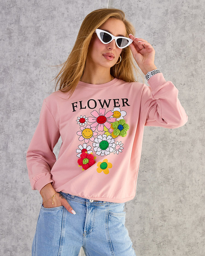 Royalfashion Sweat-shirt en coton à imprimé fin pour femme