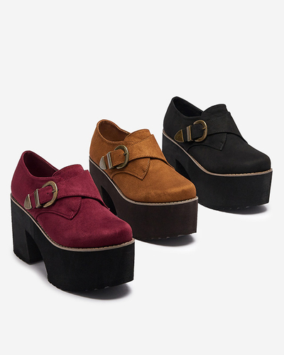 Demi-souliers noirs à talon haut pour femmes Kiacca- Footwear