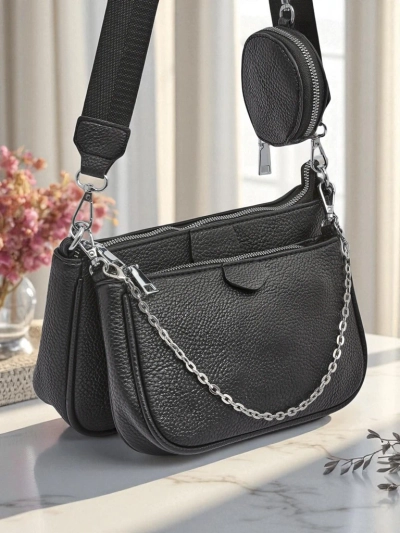 Sac à main multifonctionnel pour femmes Scylla en cuir écologique noir