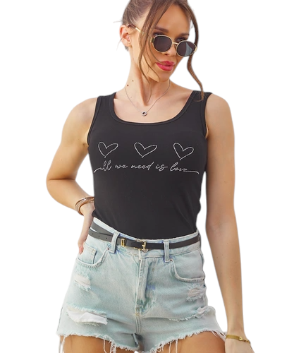 Débardeur en coton Royalfashion pour femmes avec cœurs