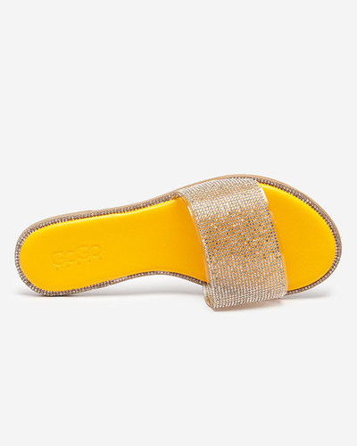 OUTLET Tongs jaunes pour femme avec zircons Verina - Footwear