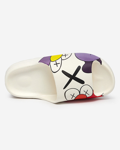 OUTLET Pantoufles blanches pour femmes par Elmino - Chaussures