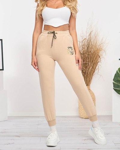 Pantalon de survêtement beige femme - Vêtements