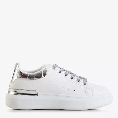 OUTLET Chaussures de sport femme blanches et argentées Pamelia - Vêtements