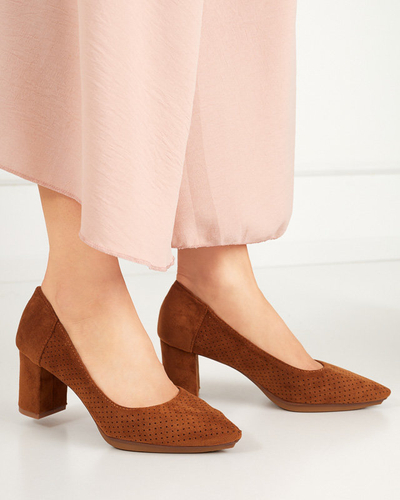 OUTLET Escarpins femme camel ajourés sur le poteau Kalirso - Footwear