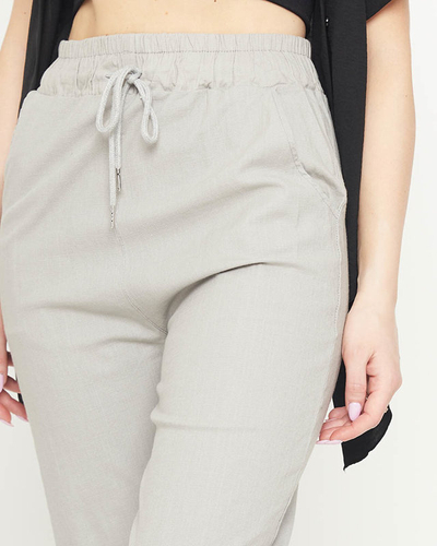 Pantalon confortable pour femme gris GRANDE TAILLE - Vêtements