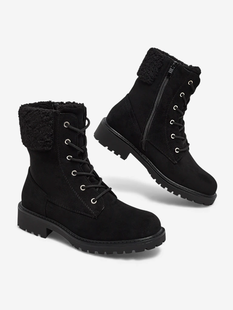 Bottines à lacets pour femmes en daim écologique Trevolla