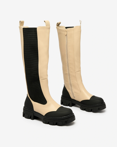 Royalfashion Bottes mi-mollet pour femme beige Blyss