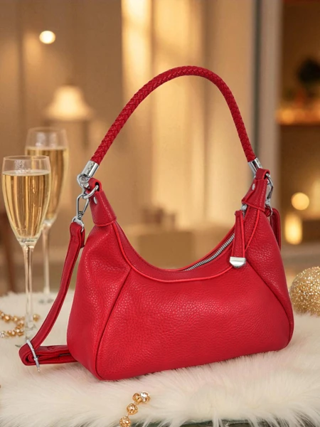 Royalfashion Petit sac à main pour femme en cuir écologique avec sangle décorative Lacquea
