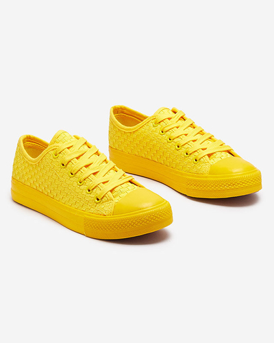 Baskets jaunes pour femmes avec gaufrage Aklina - Chaussures