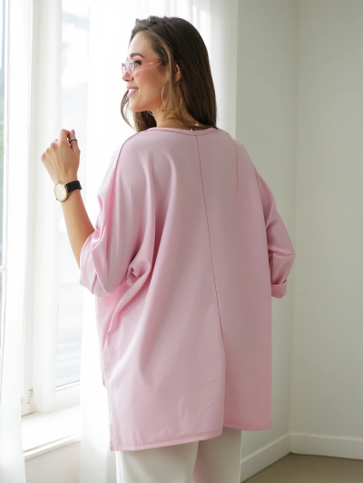 Blouse en viscose Royalfashion pour femmes avec inscriptions en strass