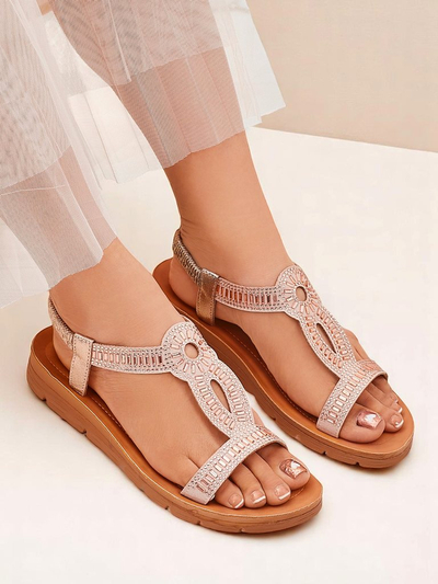 Sandales Royalfashion pour femmes avec brides décoratives Ava Shine