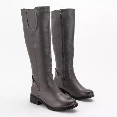 OUTLET Bottes isothermes femme grises à semelles plates Azumi - Chaussures