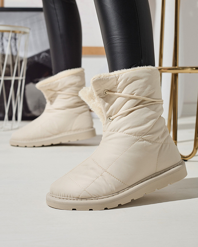 Beige chaussures pour femmes a'la bottes de neige Amirfu- Footwear