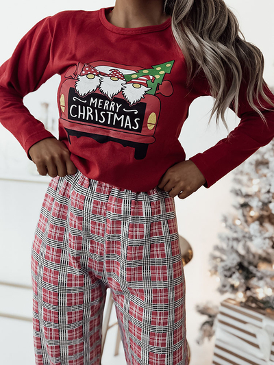 Royalfashion Pyjama 2 pièces pour femme Noël rouge