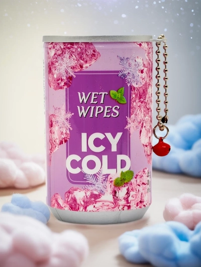 Lingettes hydratantes dans un emballage décoratif ICY COLD 30pcs