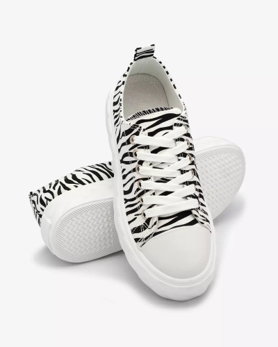 Royalfashion Baskets compensées noires et blanches pour femme Atredika