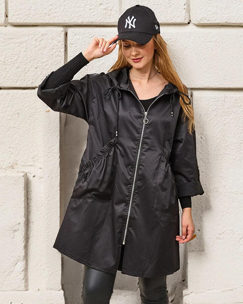Veste noire pour femme avec capuche - Vêtements