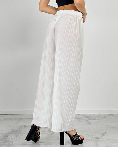 Royalfashion Pantalon large à plis pour femme
