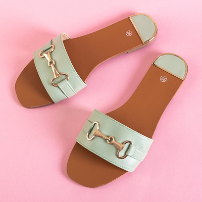 Pantoufles Josefa pour femmes vert clair - Chaussures