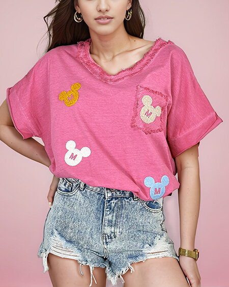 Royalfashion T-shirt femme avec patchs