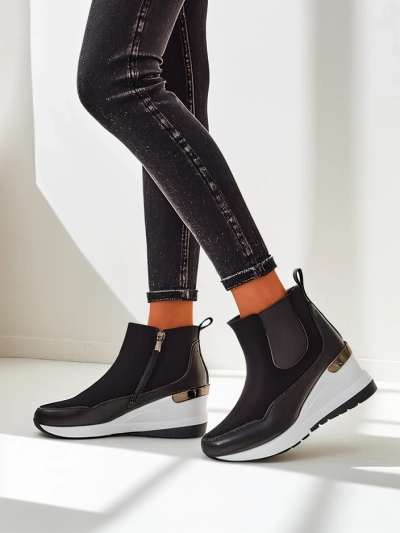 Royalfashion Bottines pour femmes sur un talon caché Zafico