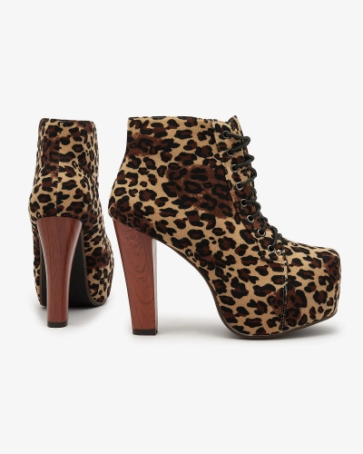 Royalfashion Bottes à talon aiguille pour femme en imprimé léopard Seficone