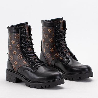 Chaussures de randonnée pour femmes noires avec tige décorative Inkez - Chaussures