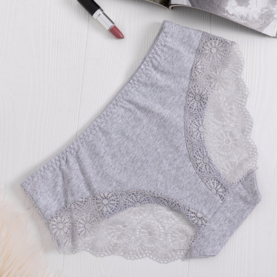 Culotte en dentelle grise pour femme GRANDE TAILLE - Sous-vêtements