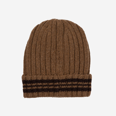 Bonnet homme marron en laine mélangée - Accessoires