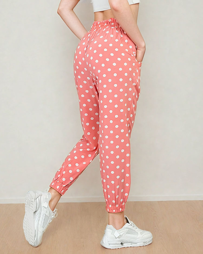 Royalfashion Pantalon en tissu à pois pour femme