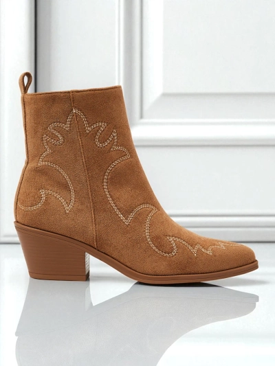Bottines femme style santiags Velvet Ash – à talons