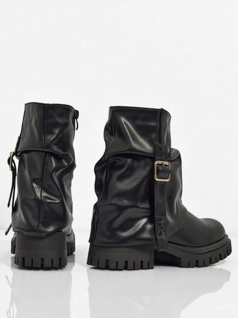 Bottines hautes pour femmes en cuir écologique Lunara