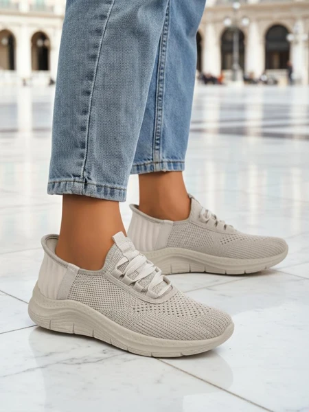 Royalfashion Chaussures de sport en tissu pour femmes sans lacets Arrate