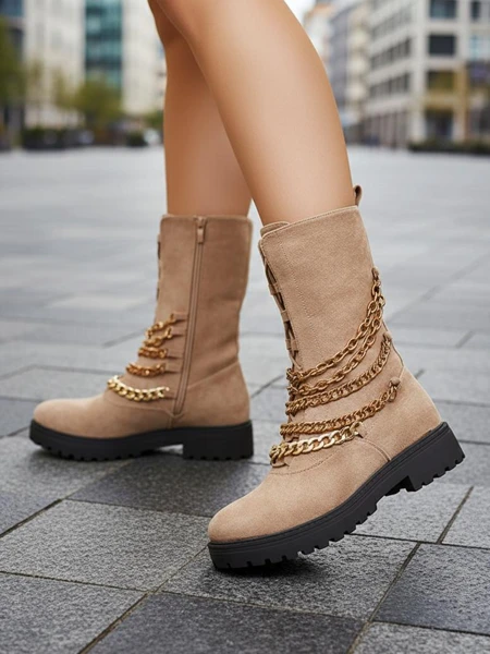 Royalfashion Bottes bagger pour femme en marron clair Goserre