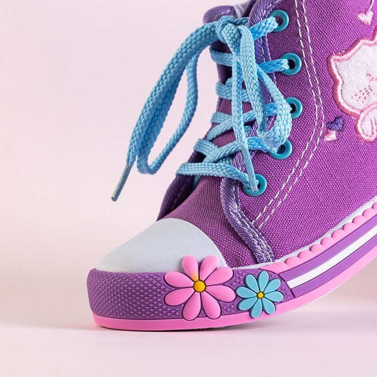 OUTLET Baskets enfant violettes avec décorations Winkes - Chaussures