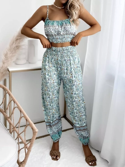Ensemble pour femme imprimé menthe- Vêtements