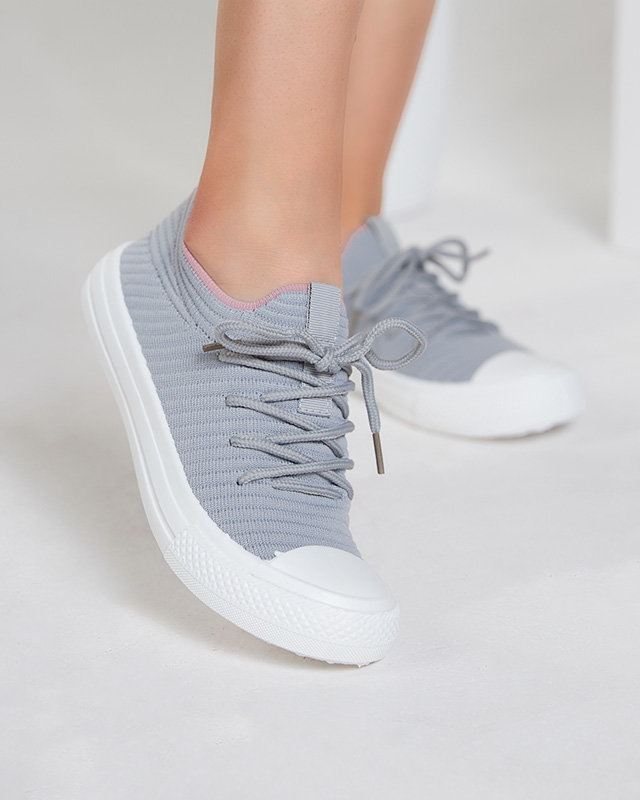 OUTLET Baskets côtelées grises pour femme Manfer- Footwear