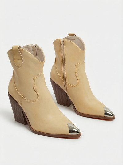 Cowboy pour femmes à talon avec bout pointu décoratif Fang Glacier