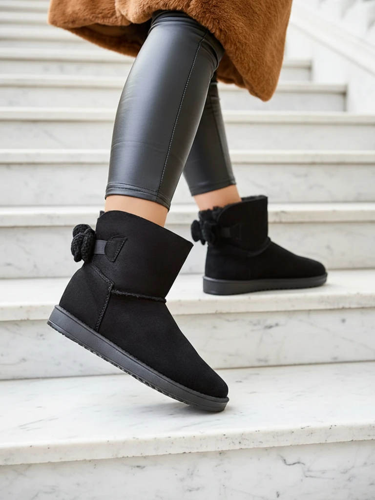 Bottines pour Femmes Aurelia Noires à Talons Plats