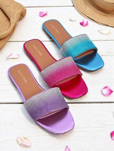 Royalfashion Sandales pour femmes ShinyGlow avec zircons