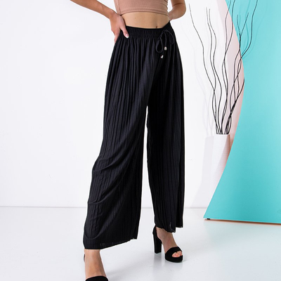 Pantalon plissé noir femme - Vêtements