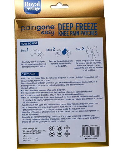 Patchs rafraîchissants antidouleur pour genoux (6 pcs.)