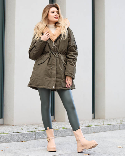 Veste d'hiver verte pour femme GRANDE TAILLE - Vêtements