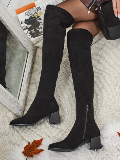 Bottes pour femmes Dovrisse en daim écologique au-dessus du genou