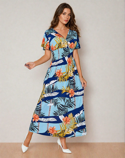 Royalfashion Robe midi imprimée pour femme