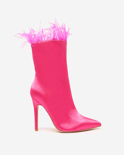 Royalfashion Fuchsia bottes à plumes pour femmes Wenelika