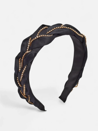 Royalfashion Serre-tête tressé orné de zircons
