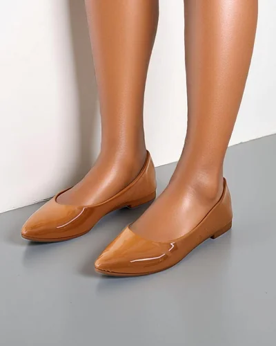Royalfashion Chaussures ballerines en cuir verni pour femmes Aramiese