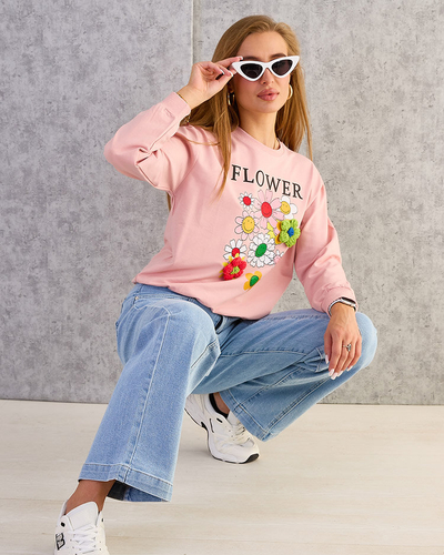 Royalfashion Sweat-shirt en coton à imprimé fin pour femme